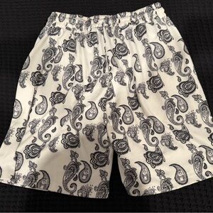 Men's White and Black Bandana Pattern Shorts